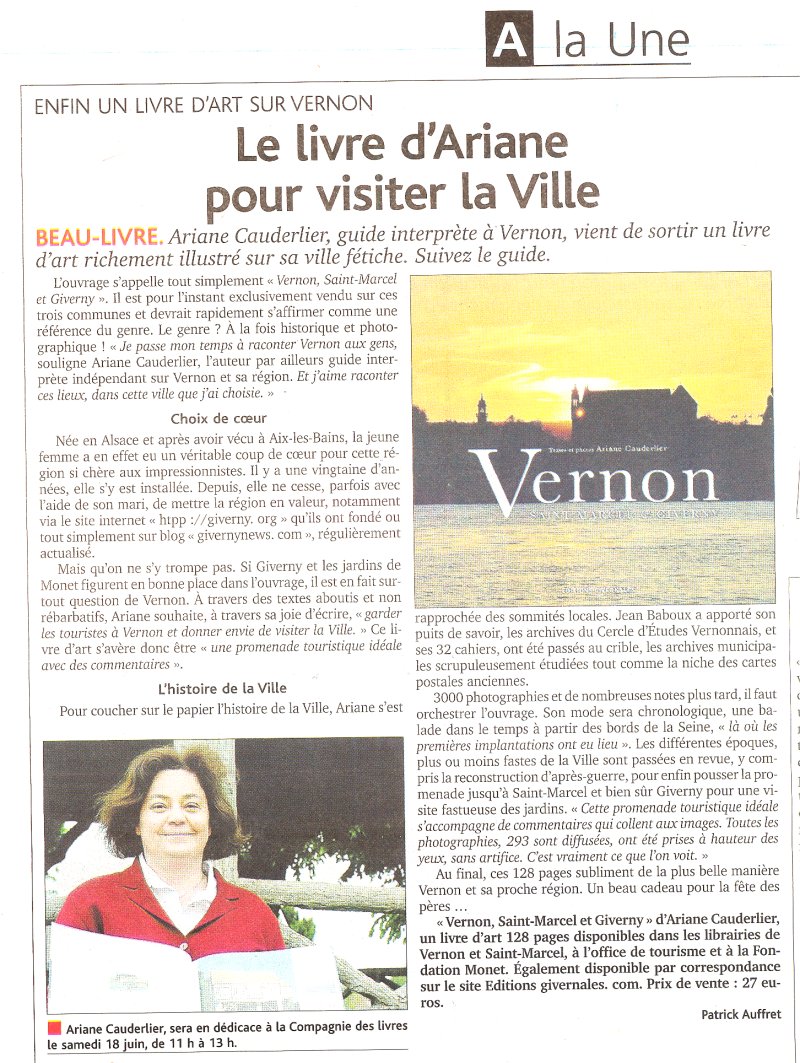 vernon le livre article du démocrate vernonnais du 18 mai 2011